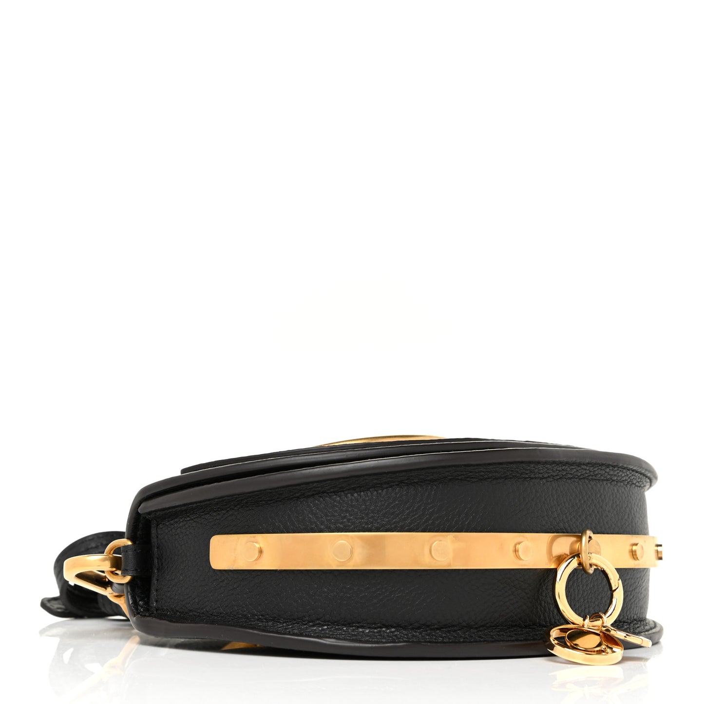 Calfskin Small Nile Bracelet Minaudiere Bag Black