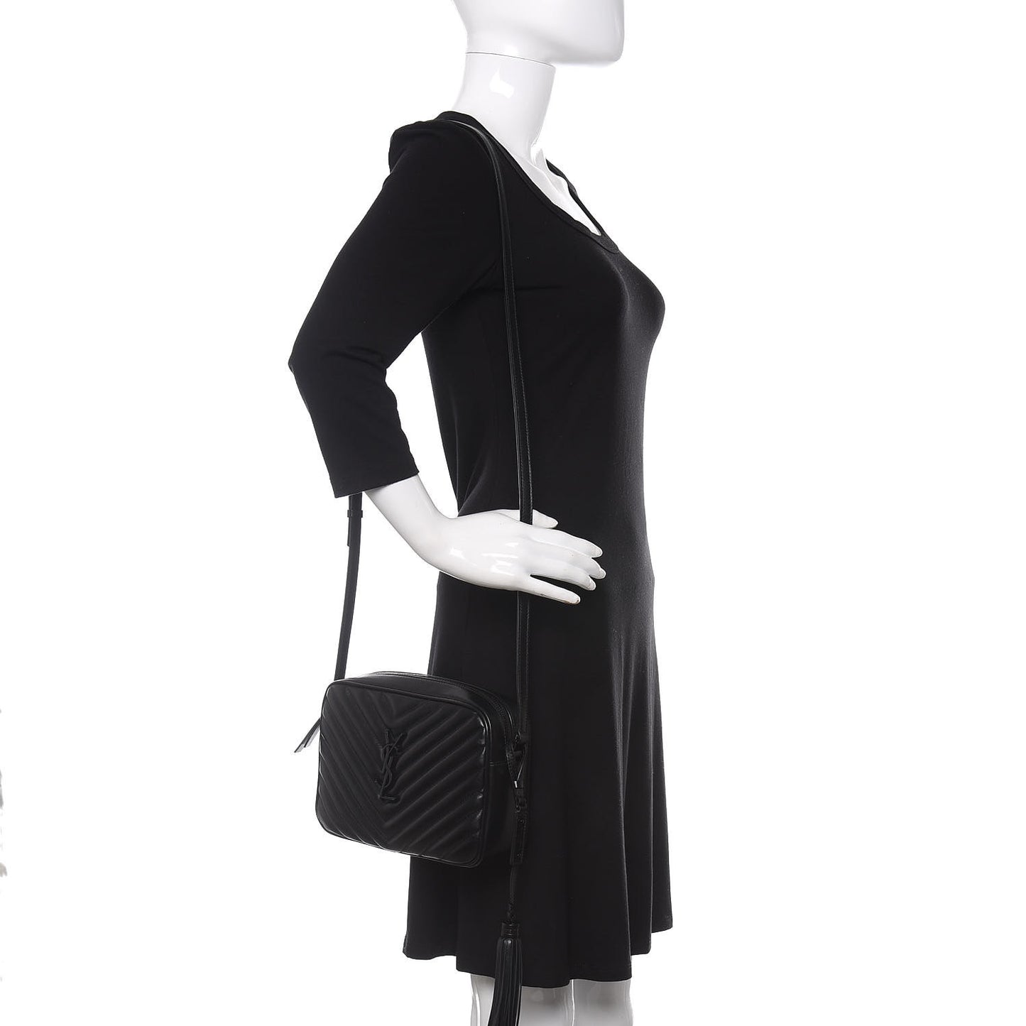 Calfskin Matelasse Monogram Lou Camera Bag Black