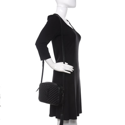 Saint Laurent Calfskin Matelasse Monogram Lou Camera Bag Black 2 of 9