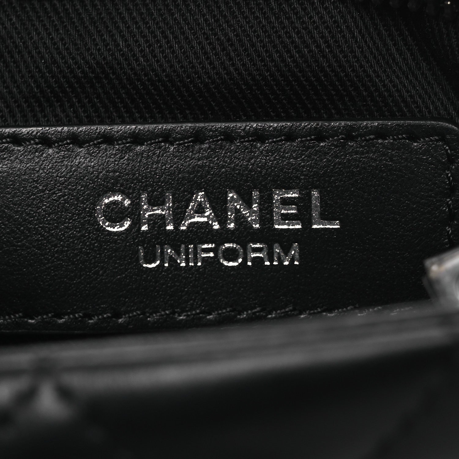 Chanel Lambskin Quilted Uniform Crossbody Bag Black 5 of 12