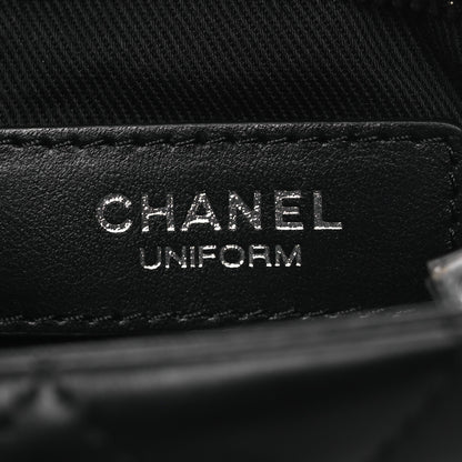 Chanel Lambskin Quilted Uniform Crossbody Bag Black 5 of 12