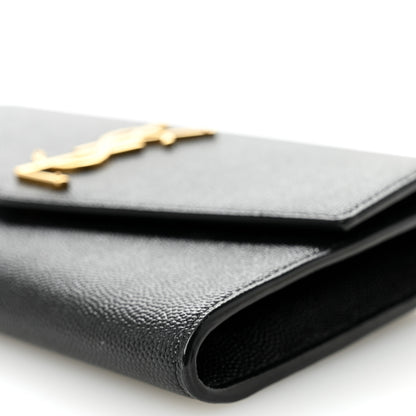 Saint Laurent Grain de Poudre Uptown Chain Wallet Black 10 of 11