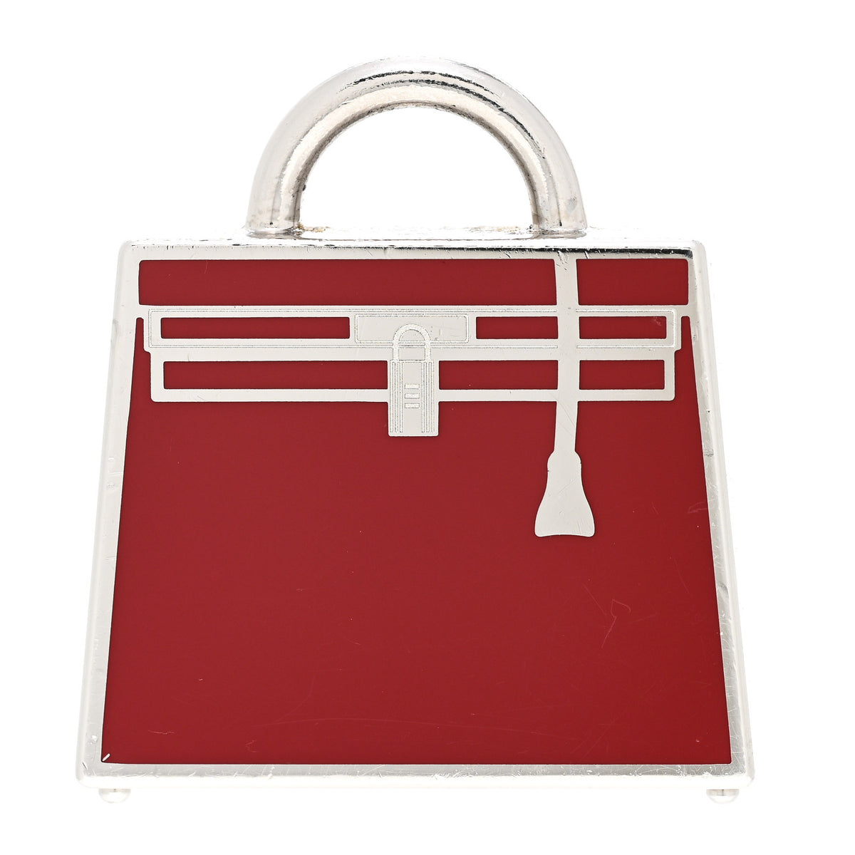 Lacquered Palladium Kelly Curiosite Charm Red