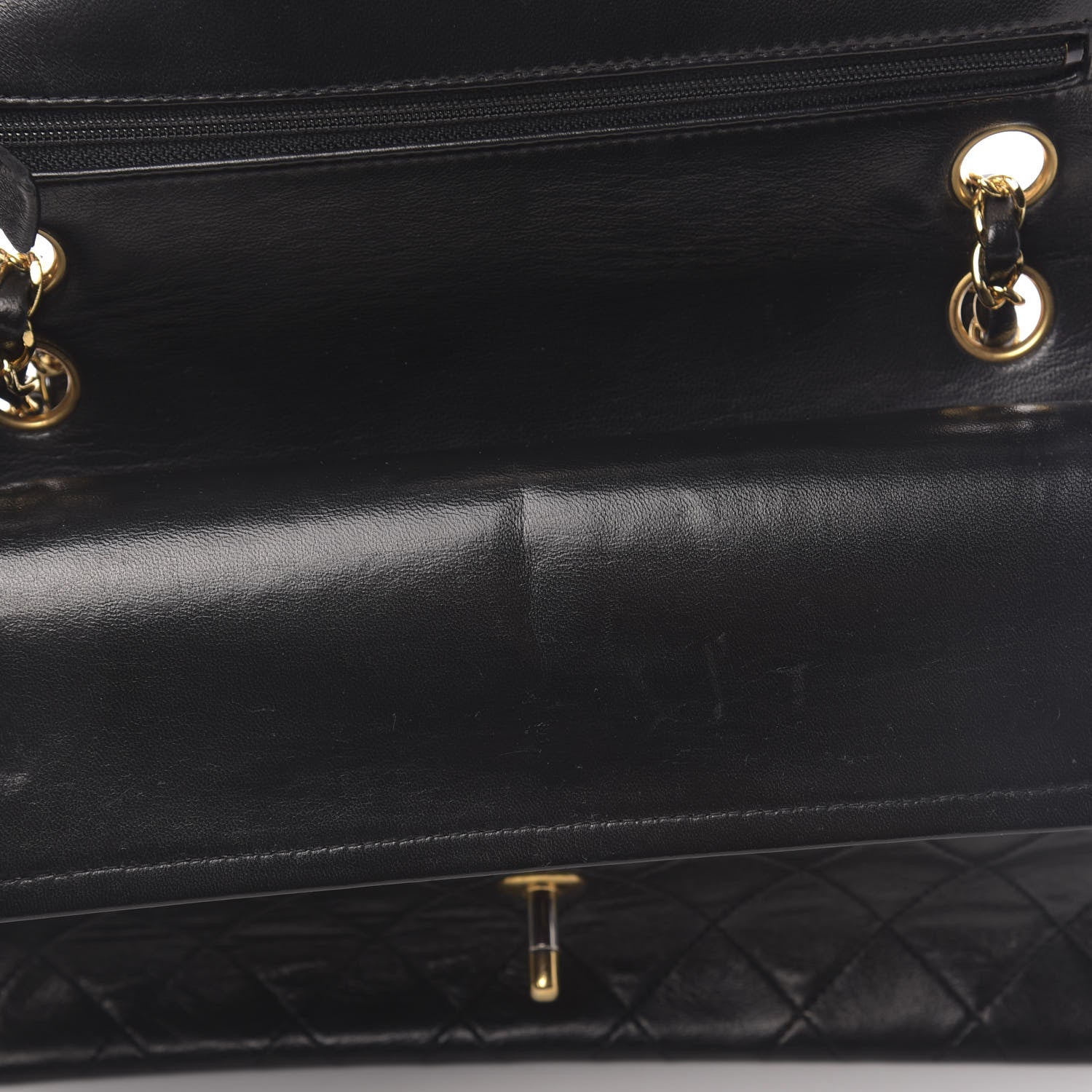 Chanel Lambskin Quilted Medium Double Flap Black 12 of 19