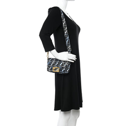 Fendi X JOSHUA VIDES Nylon FF Cloudy Mini Belt Baguette Bag White Celeste Black 2 of 9