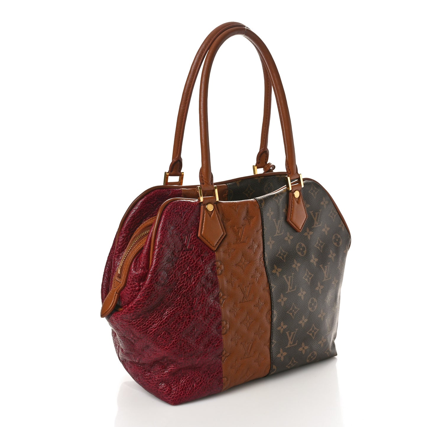 LOUIS VUITTON Monogram Stripes Medium Bag Bordeaux