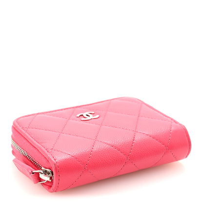 Chanel Caviar Quilted Zip Coin Purse Pink 4 of 7