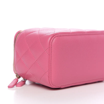 Chanel Caviar Quilted Small Vanity Case With Chain Pink 8 of 10