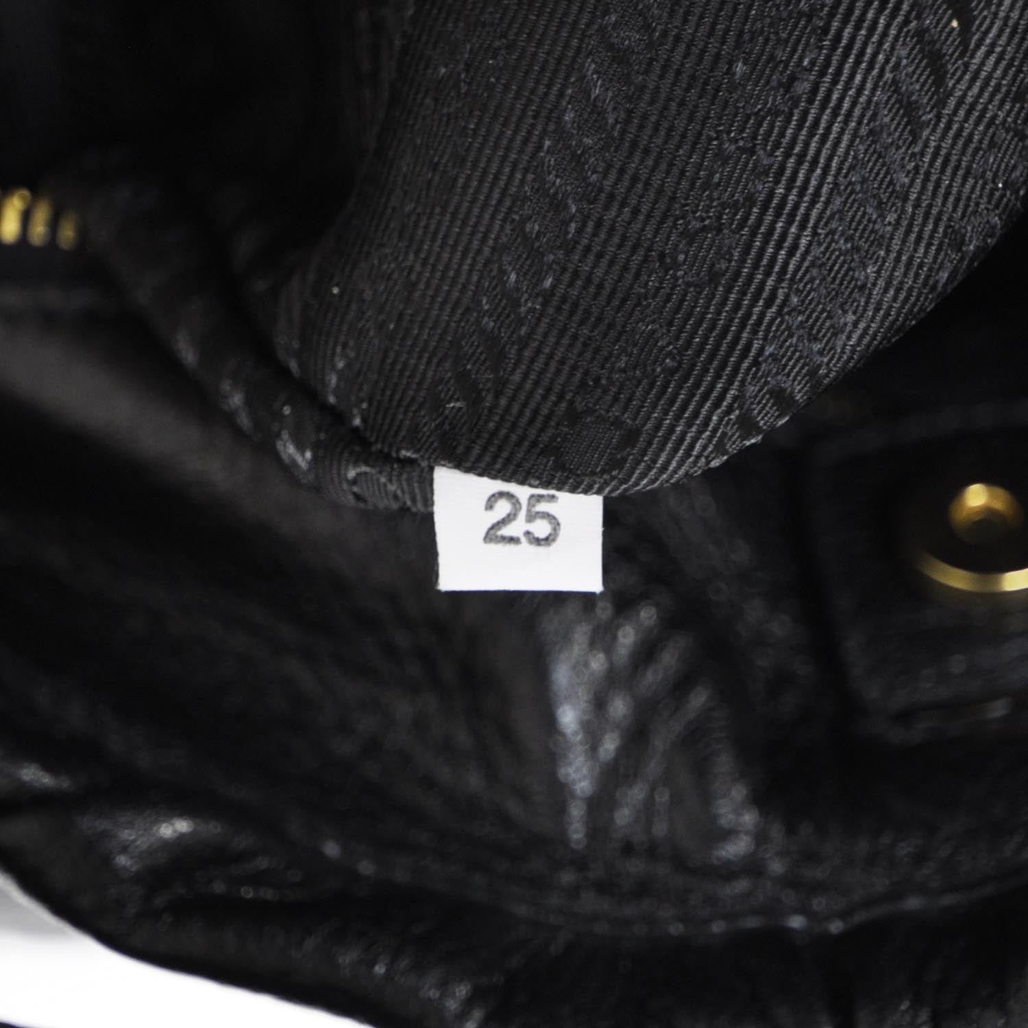 Prada Deerskin Shoulder Bag Black 10 of 11