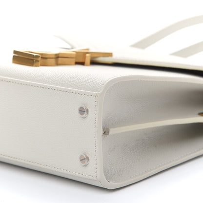 Saint Laurent Grain de Poudre Mini Classic Monogram Cassandra Top Handle Crema Soft Rouge Legion 7 of 8