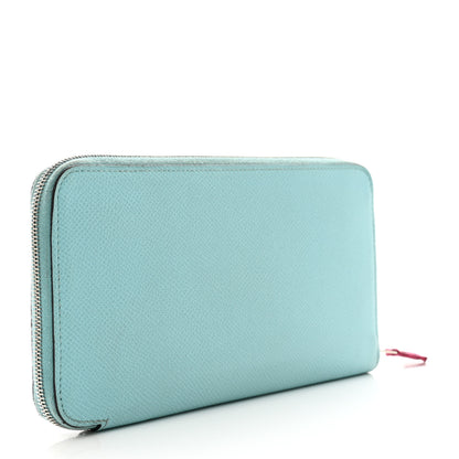 Hermes Epsom Silk'In Wallet Bleu Atoll Rose Tyrien 3 of 10