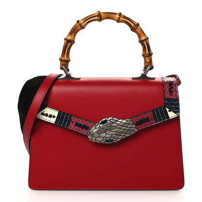 Gucci Calfskin Snakeskin Small Lilith Top Handle Bag Red 1 of 10