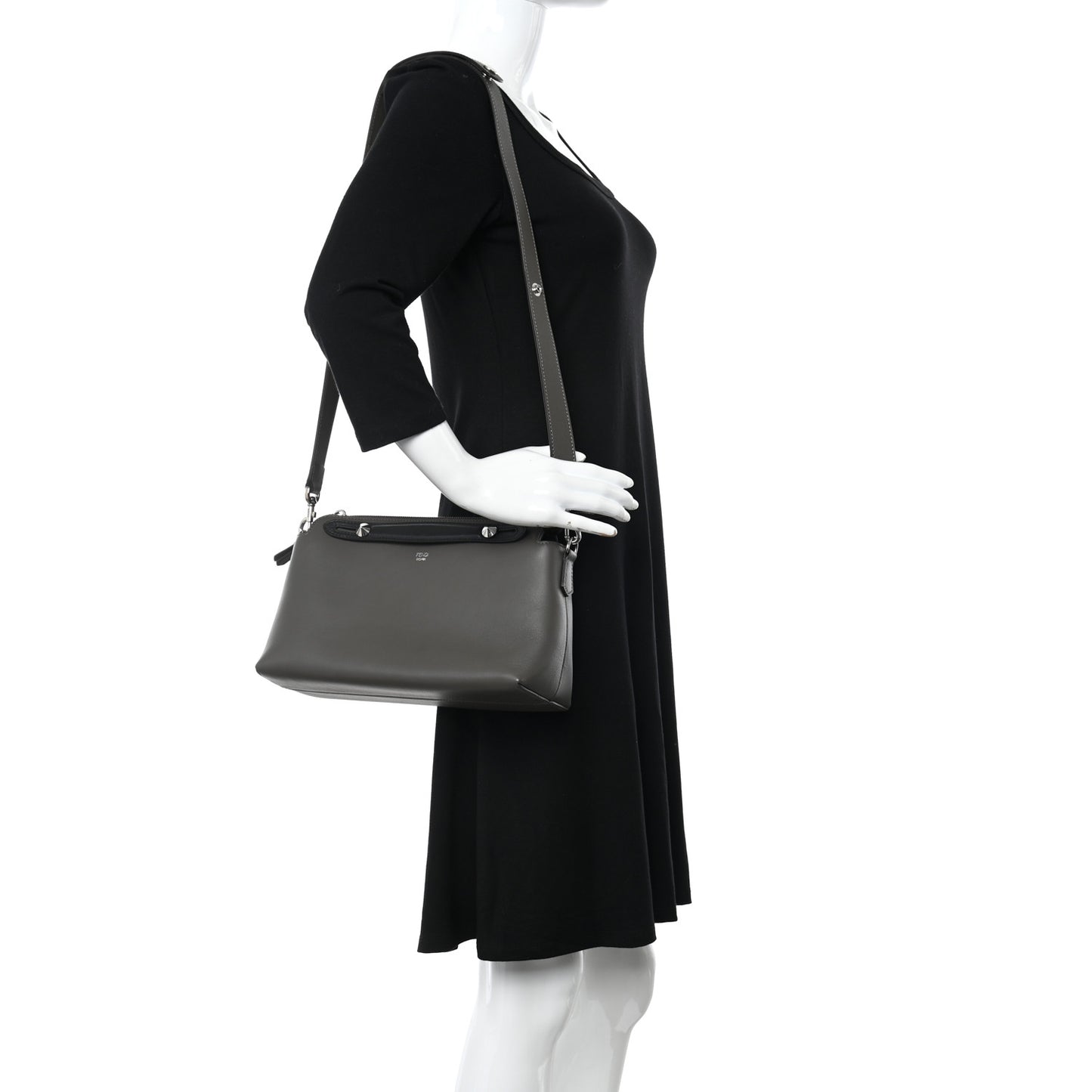 Vitello Dolce 4 Color Medium By The Way Boston Bag Carbone Grigio Polvere Multicolor