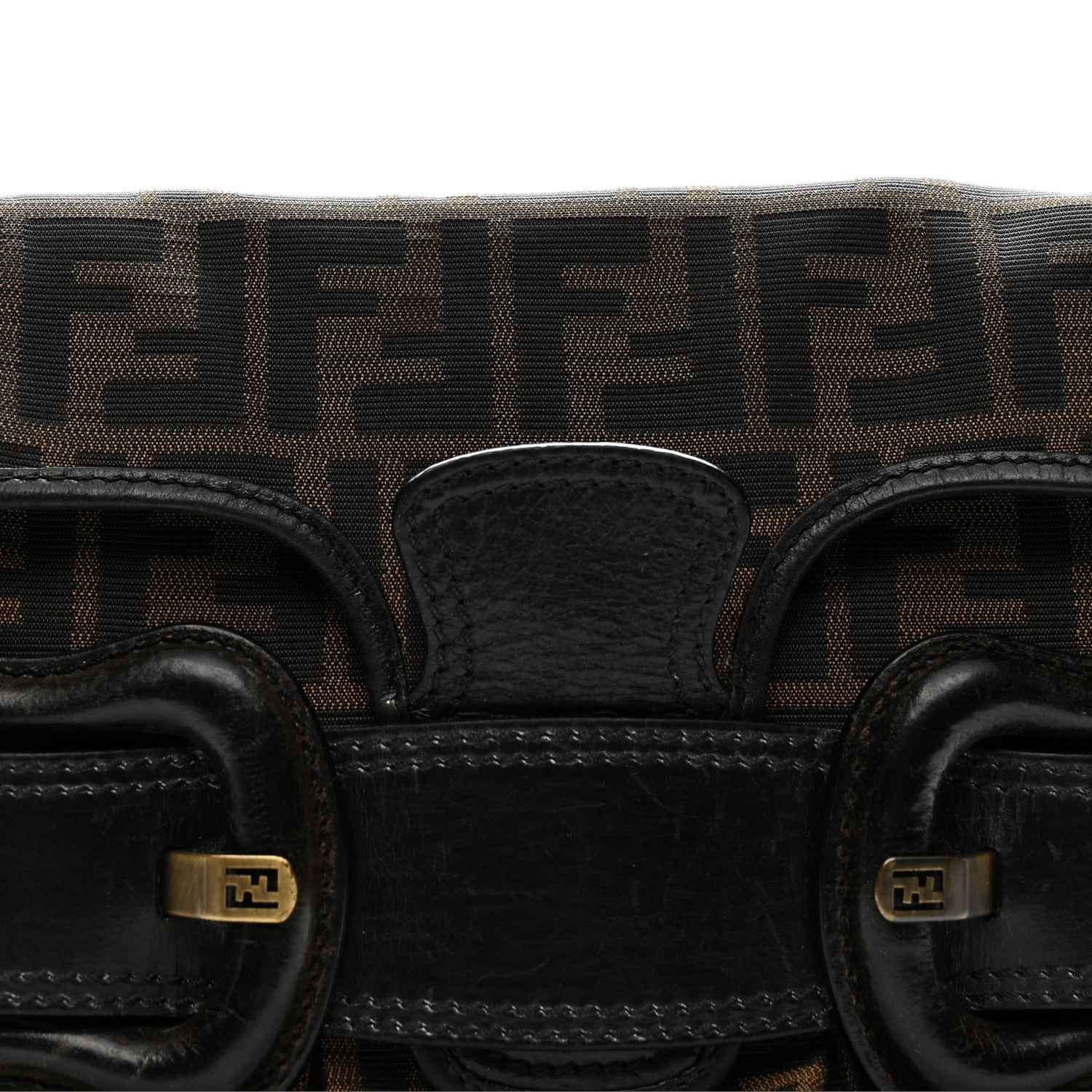 Fendi Zucca B Bis Flap Bag Tobacco Castagna 8 of 13