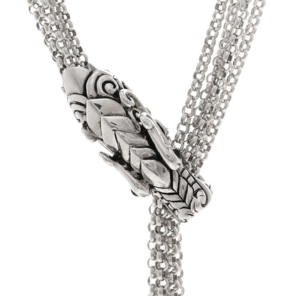 John Hardy Sterling Silver Sapphire Legends Naga Dragon Lariat Necklace 4 of 5