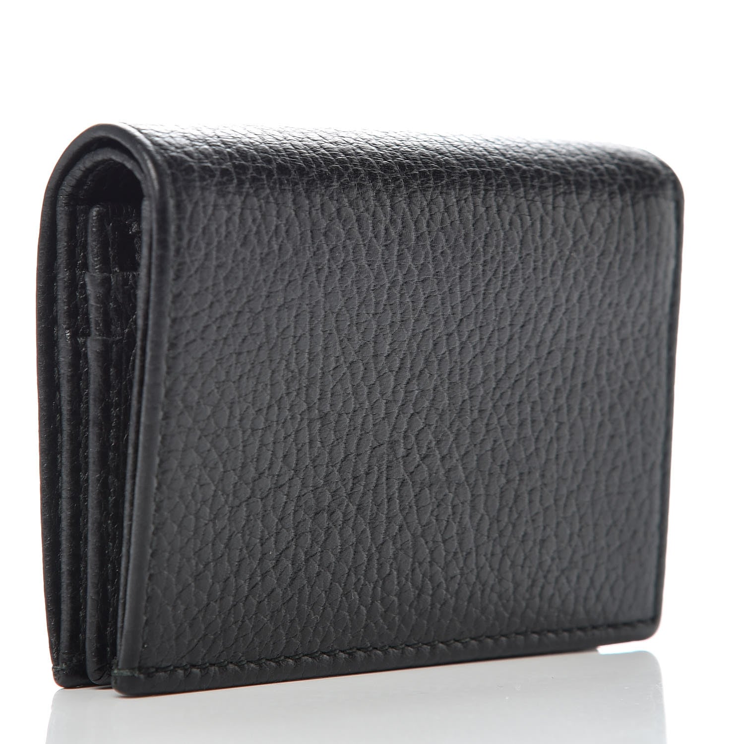 Gucci Pebbled Calfskin GG Marmont Card Case Black 3 of 10