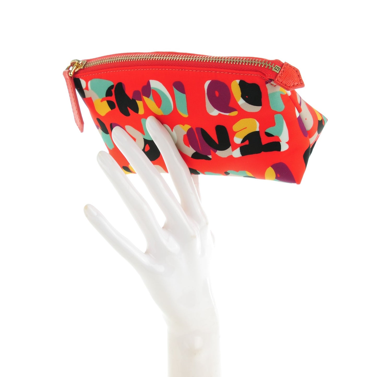 Nylon Roma Print Large Cosmetic Pouch Papavero Multicolor