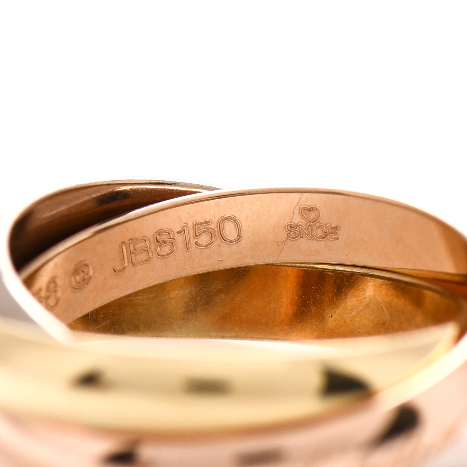 Cartier 18K Pink Yellow White Gold Classic Trinity Ring 56 7.5 5 of 6