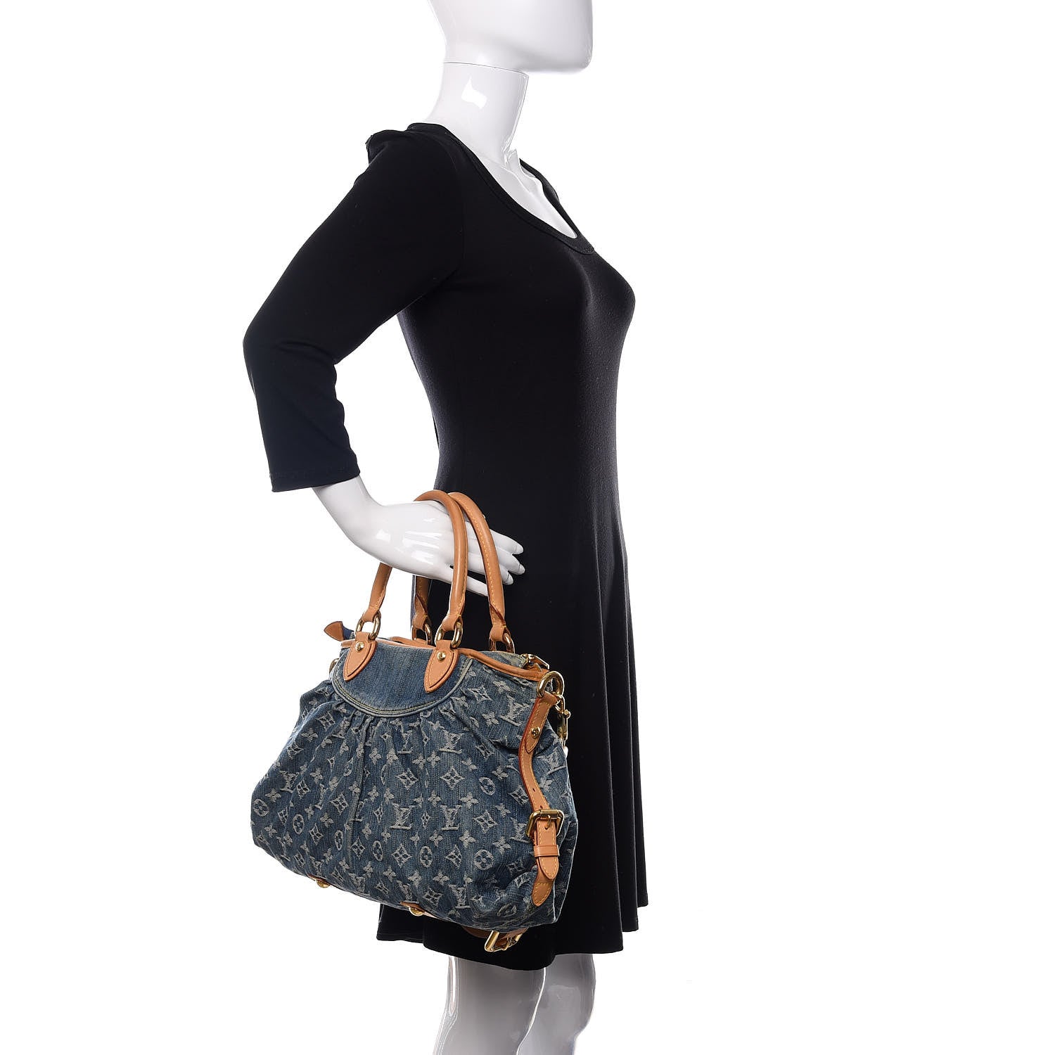 Louis Vuitton Denim Neo Cabby MM Blue 2 of 18