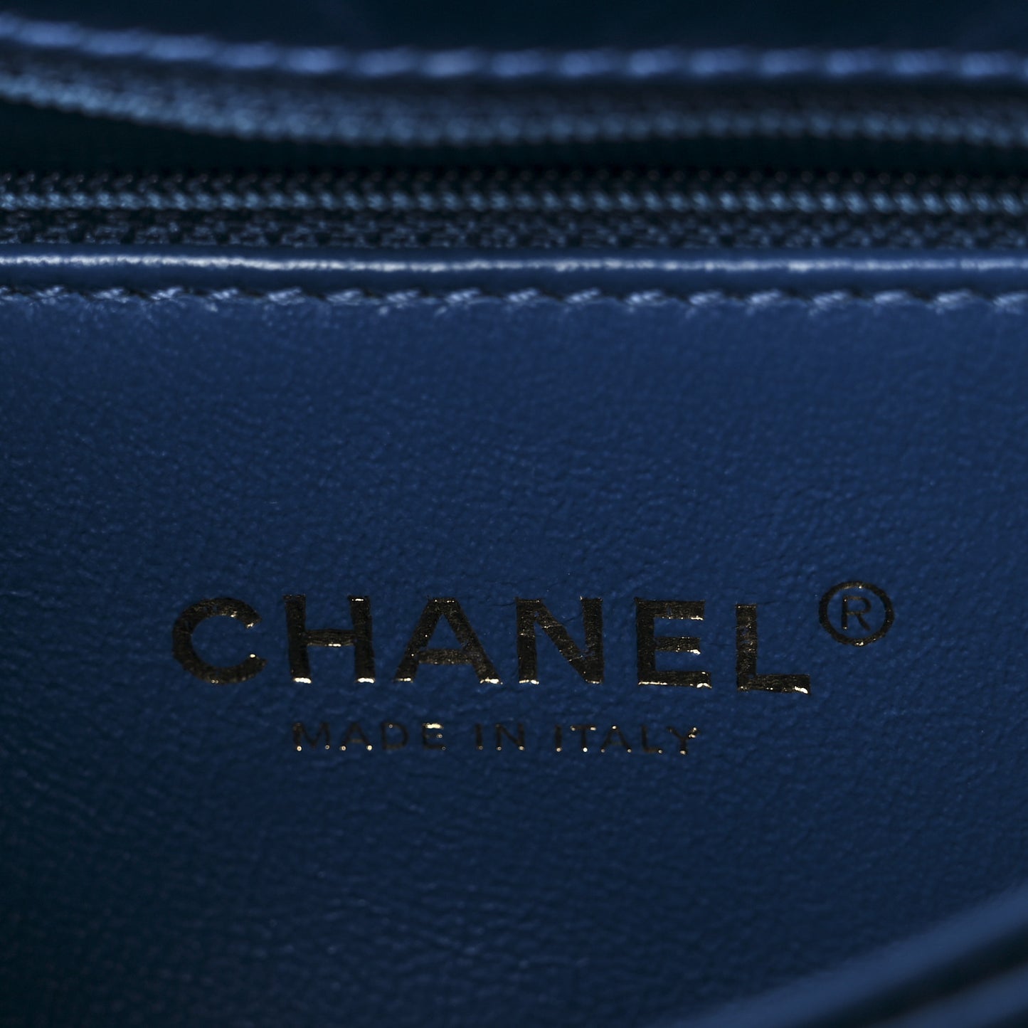 Calfskin Lizard Chevron Quilted Mini Coco Handle Flap Blue