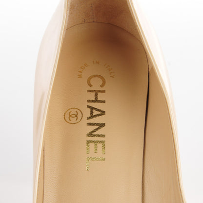 Chanel Patent Cap Toe CC Pumps 37 Beige 7 of 9