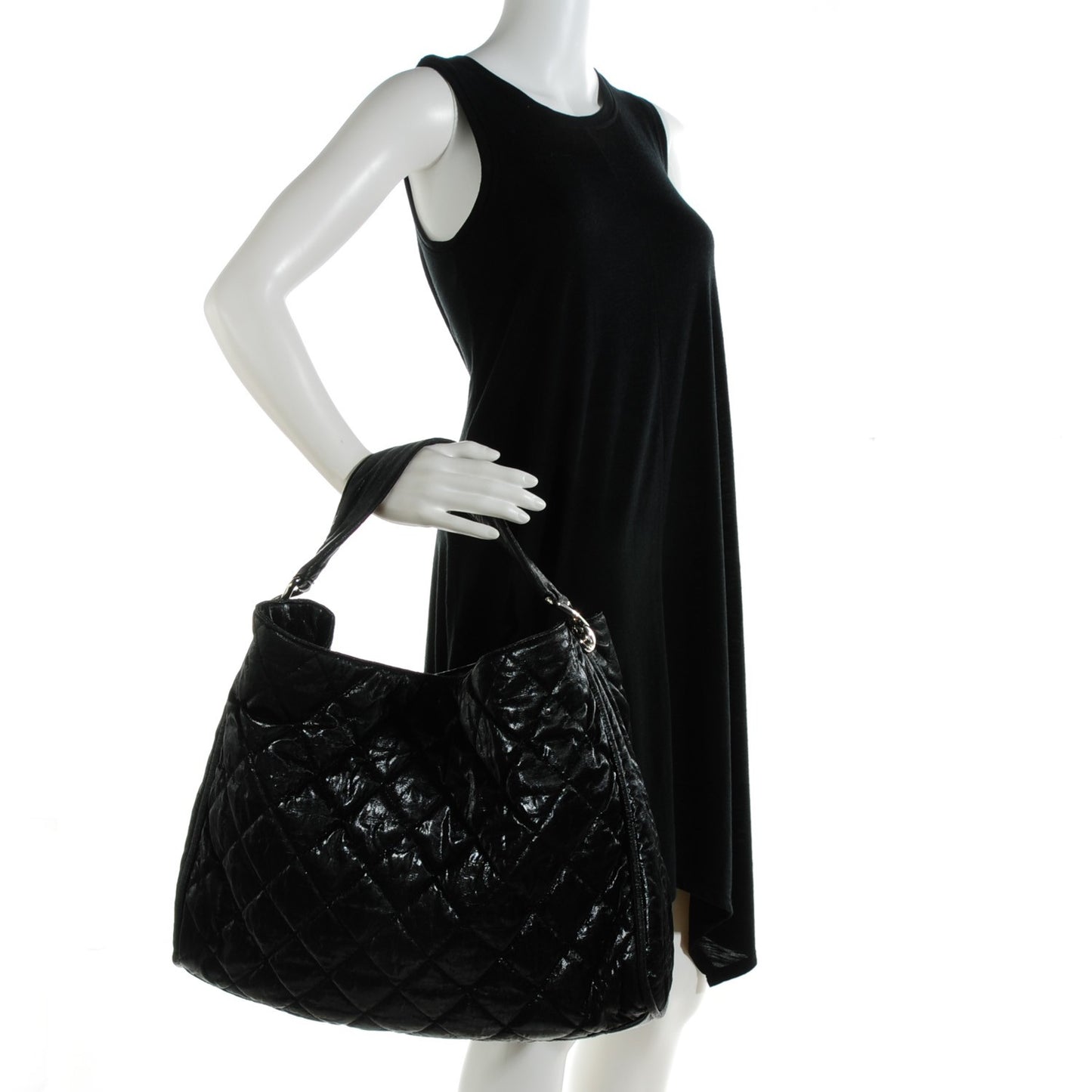 Nylon Quilted Le Marais Hobo Black