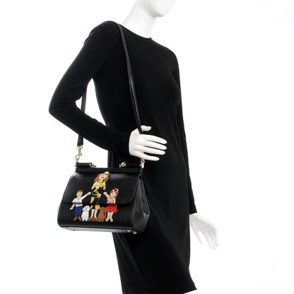 Dolce & Gabbana Dauphine Medium DG Family Patch Miss Sicily Satchel Black 2 of 9