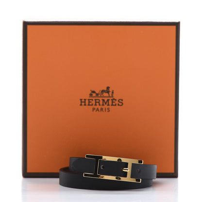 Hermes Chamonix Hapi 3MM Triple Tour Wrap Bracelet T2 Black 6 of 6