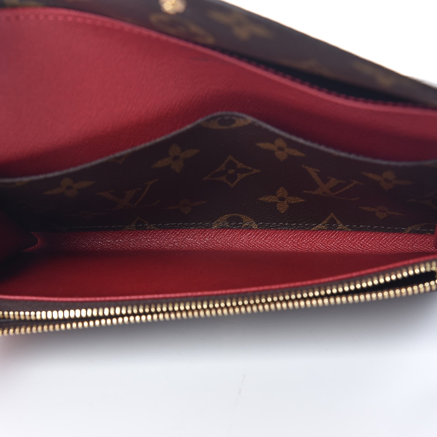 Louis Vuitton Monogram Emilie Wallet Red 5 of 9
