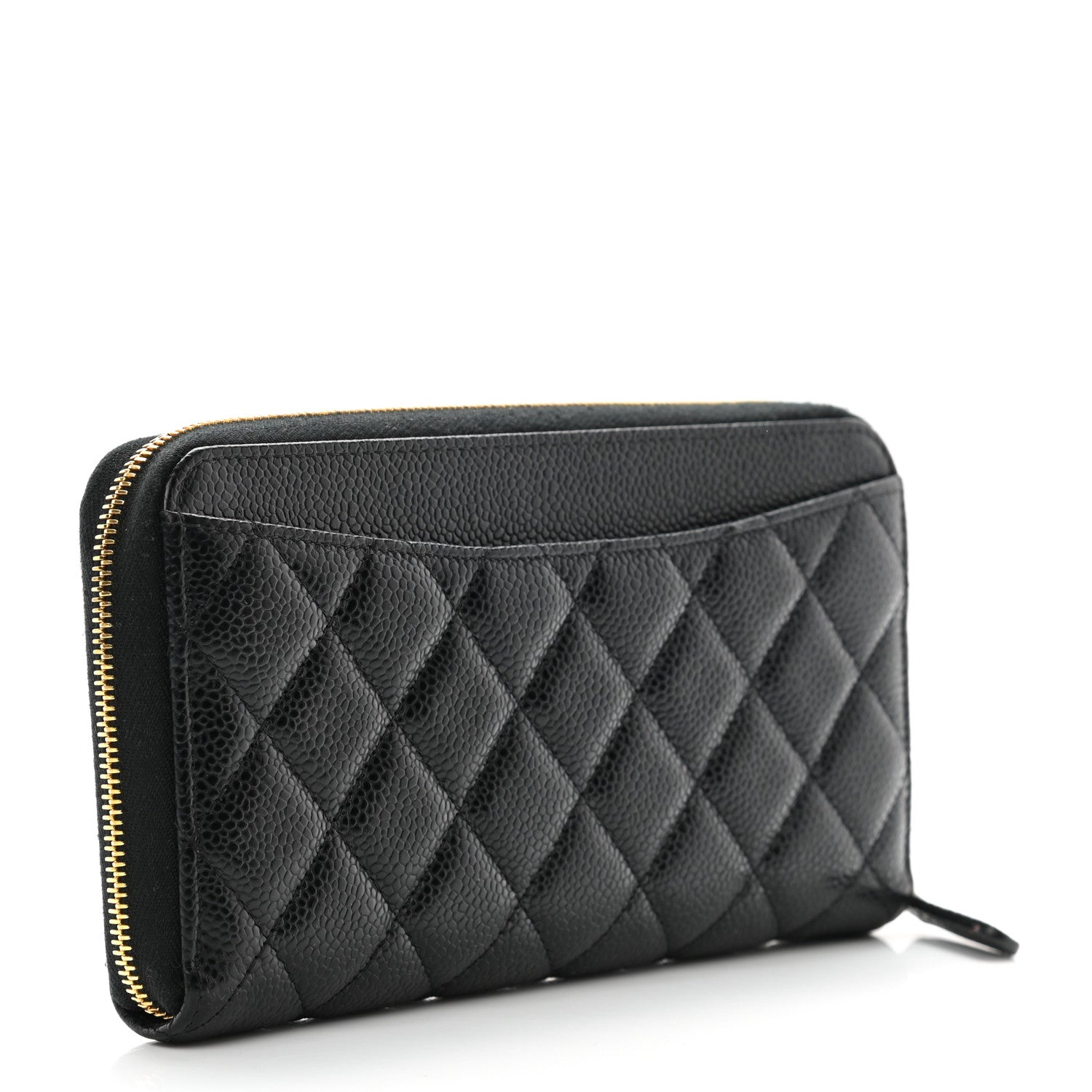 Chanel Caviar Quilted Large Gusset Zip Around Wallet Black 3 of 11