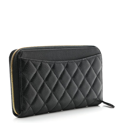Chanel Caviar Quilted Large Gusset Zip Around Wallet Black 3 of 11