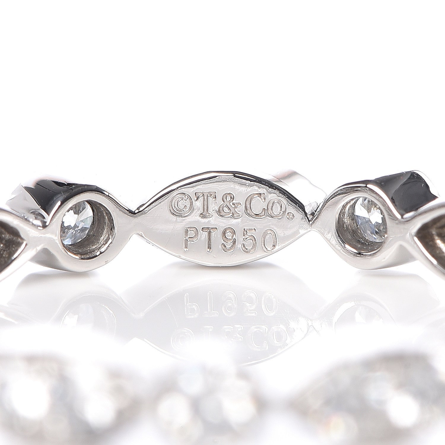 Tiffany Platinum Diamond Jazz Band Ring 52 6 4 of 5