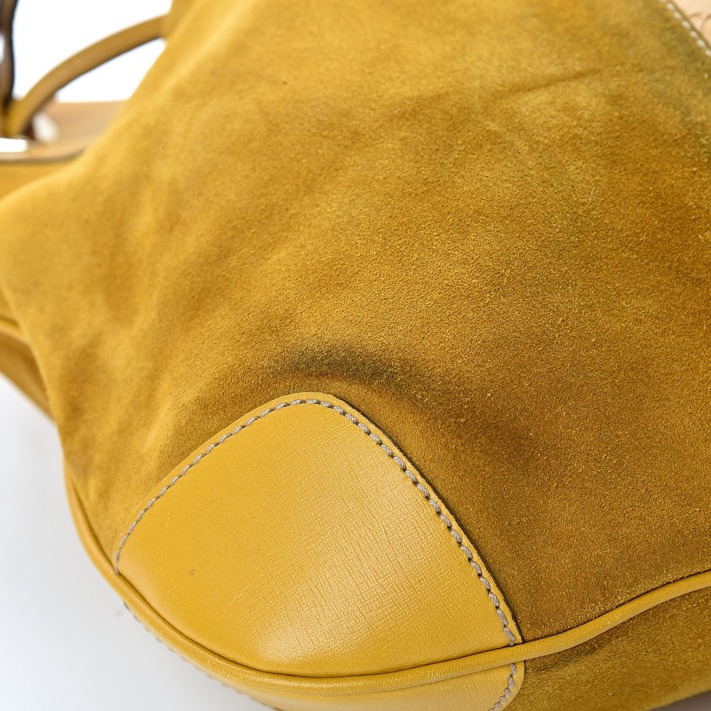 Suede Guccissima Drawstring Shoulder Bag Yellow