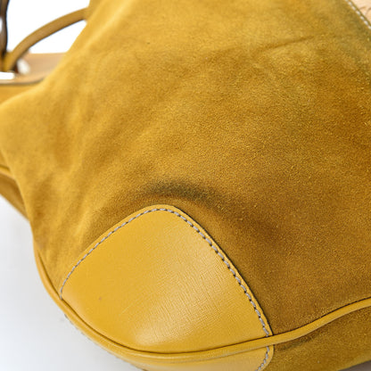 Gucci Suede Guccissima Drawstring Shoulder Bag Yellow 12 of 14