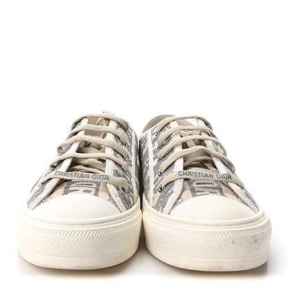 Christian Dior Canvas Oblique Walk'N'Dior Low Top Platform Sneakers 41 Stone Grey 3 of 10