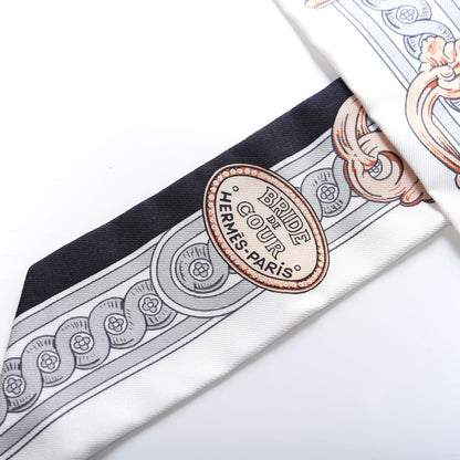 Hermes Silk Bride De Cour Twilly Black White Or Rose 3 of 3