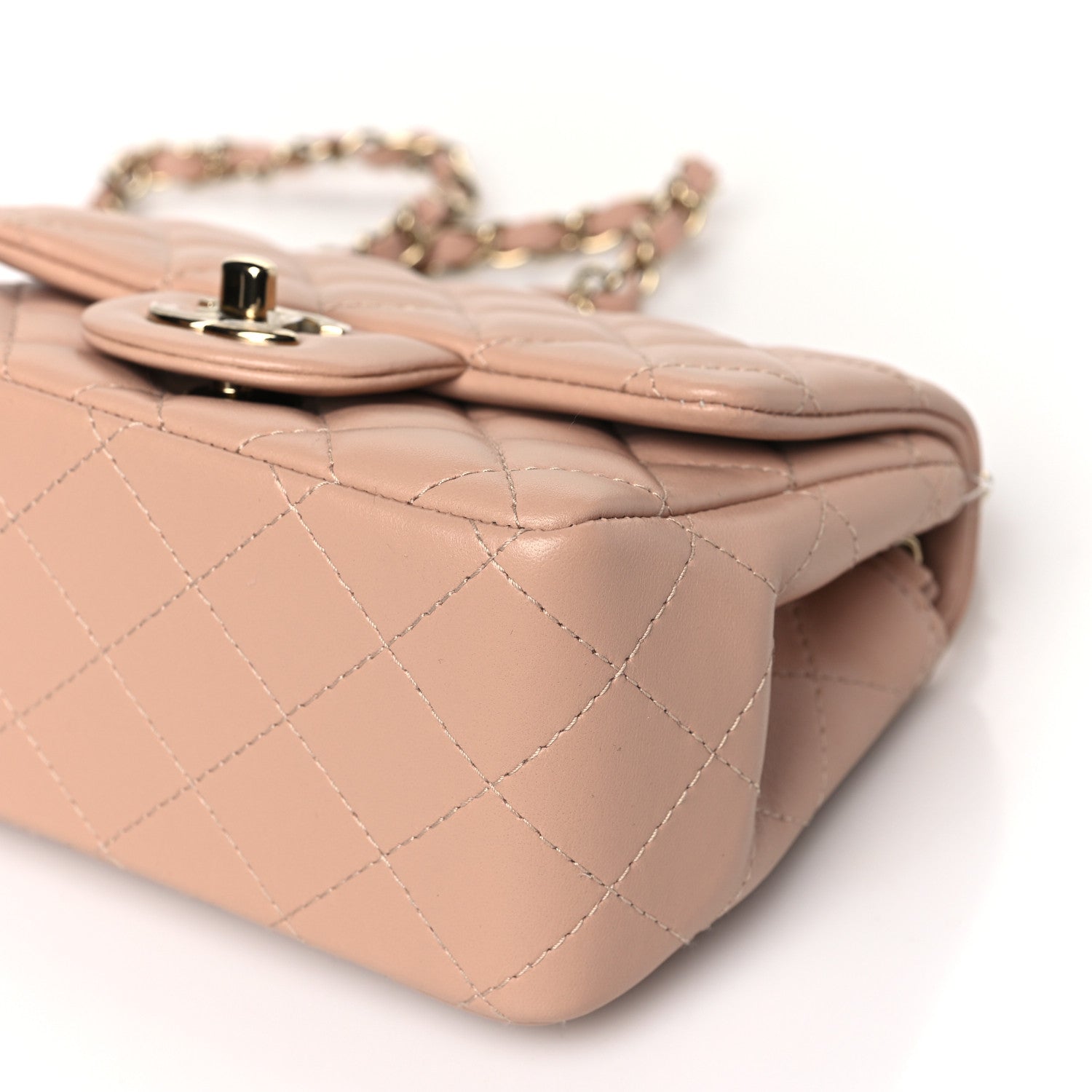 Chanel Lambskin Quilted Mini Square Flap Beige 9 of 9