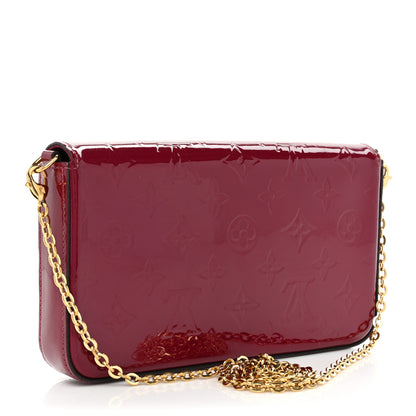 Louis Vuitton Vernis Felicie Chain Wallet Magenta 4 of 20