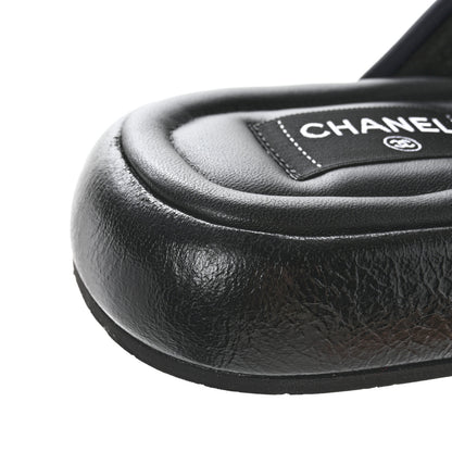 Chanel Fabric CC Mules Sandals 41 Black 10 of 10