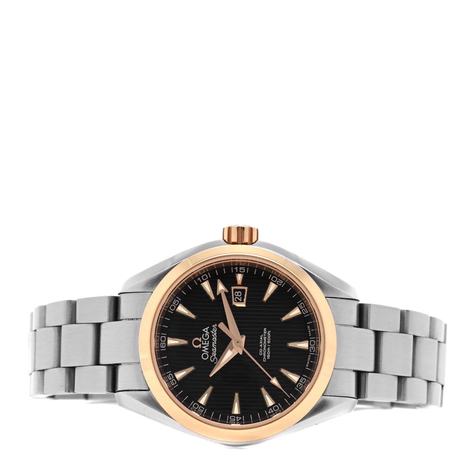 Omega Stainless Steel 18K Yellow Gold 34mm Seamaster Aqua Terra Automatic Watch Black 231.20.34.20.01.003 2 of 5