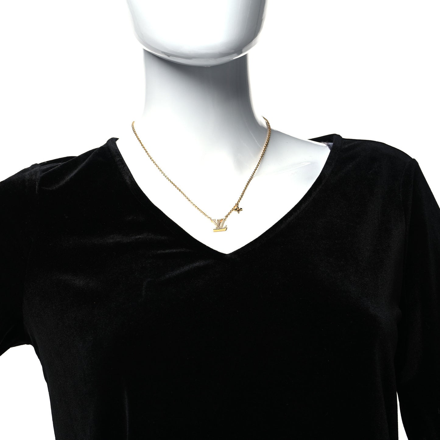 Metal Crystal LV Iconic Necklace Gold