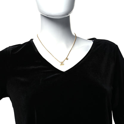 Louis Vuitton Metal Crystal LV Iconic Necklace Gold 2 of 6