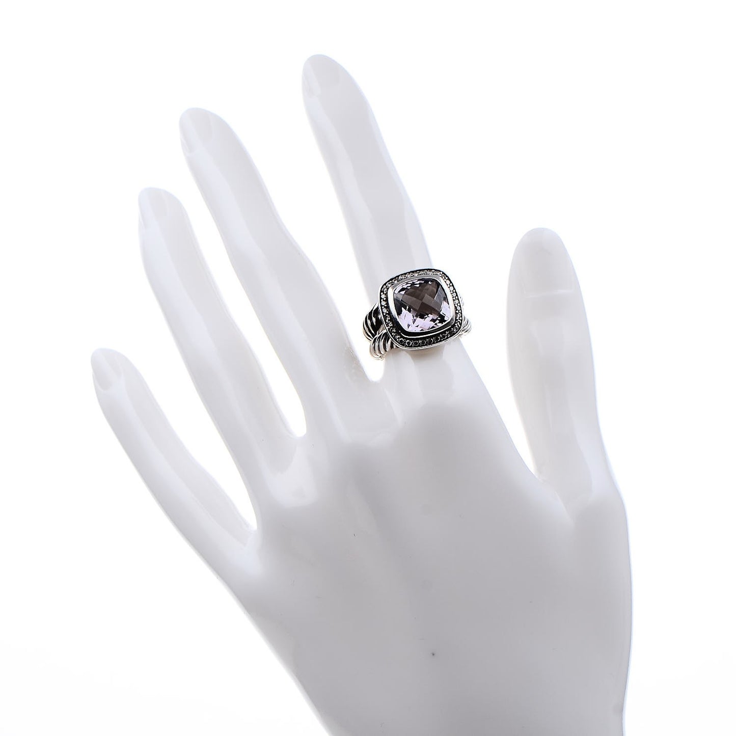Sterling Silver Diamond Amethyst 11mm Albion Ring 51.9 6