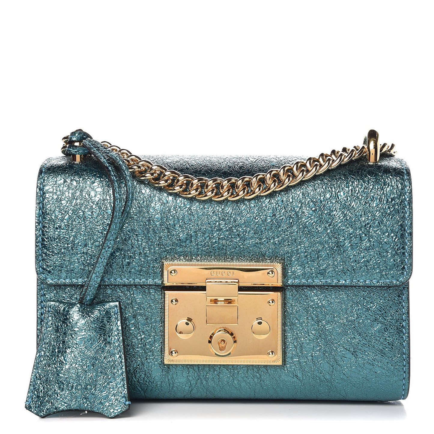 Galassia Small Padlock Shoulder Bag Turchese