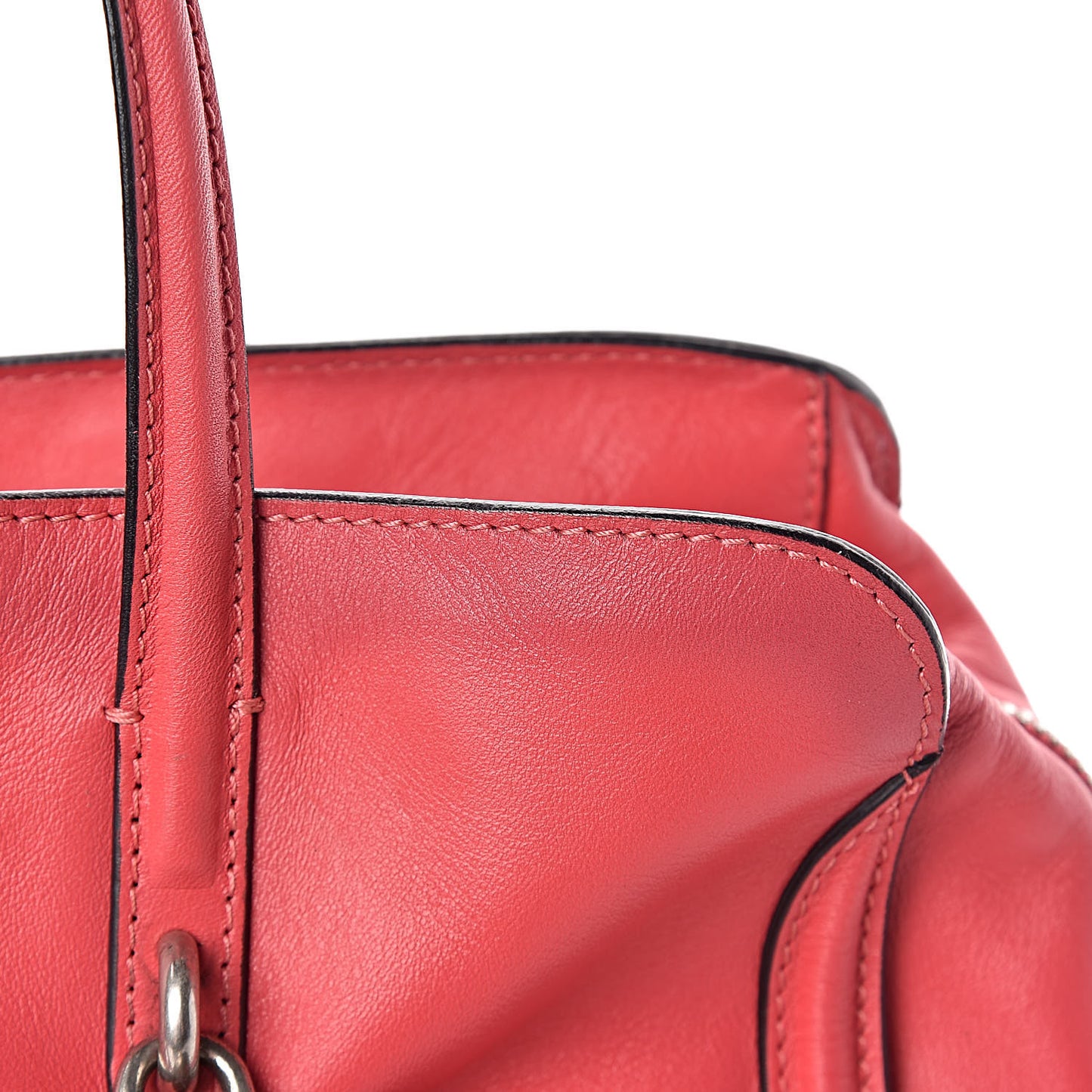 Calfskin Small Skull Padlock Zip Around Tote Pink