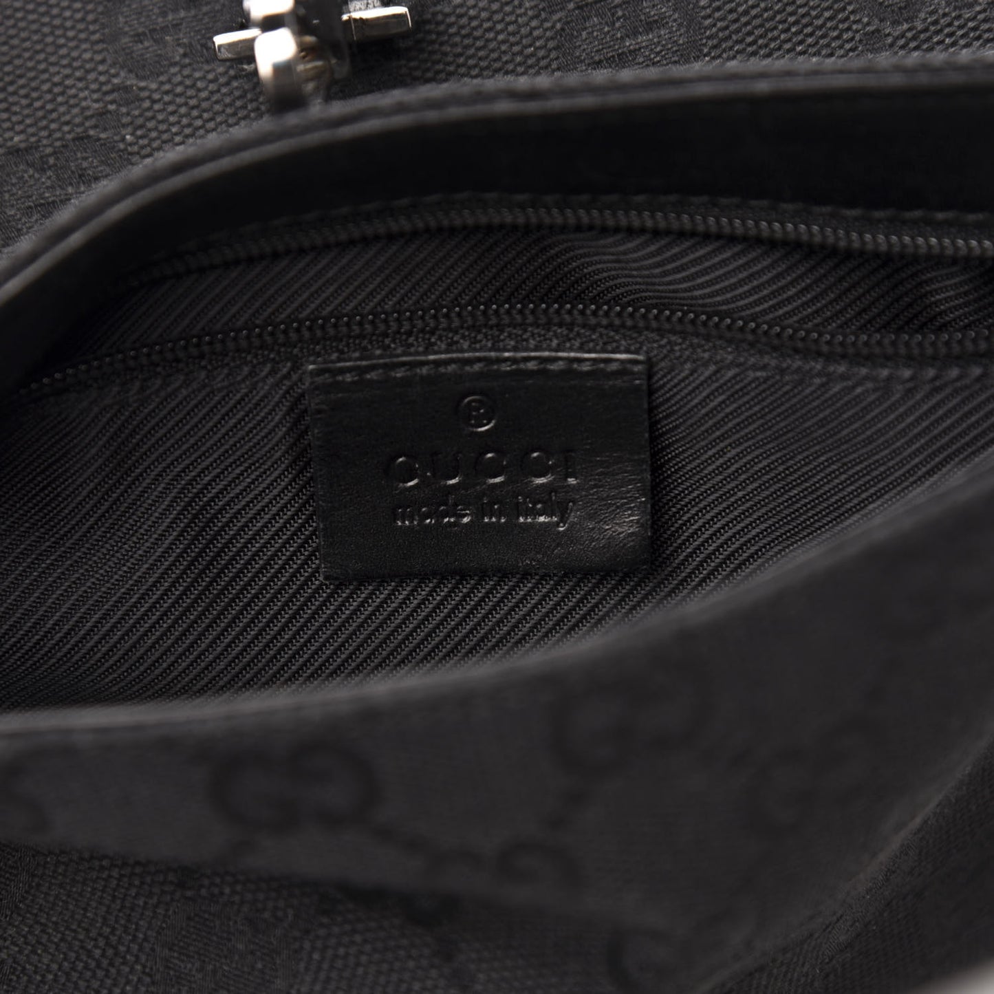GG Monogram Web Flight Belt Bag Black