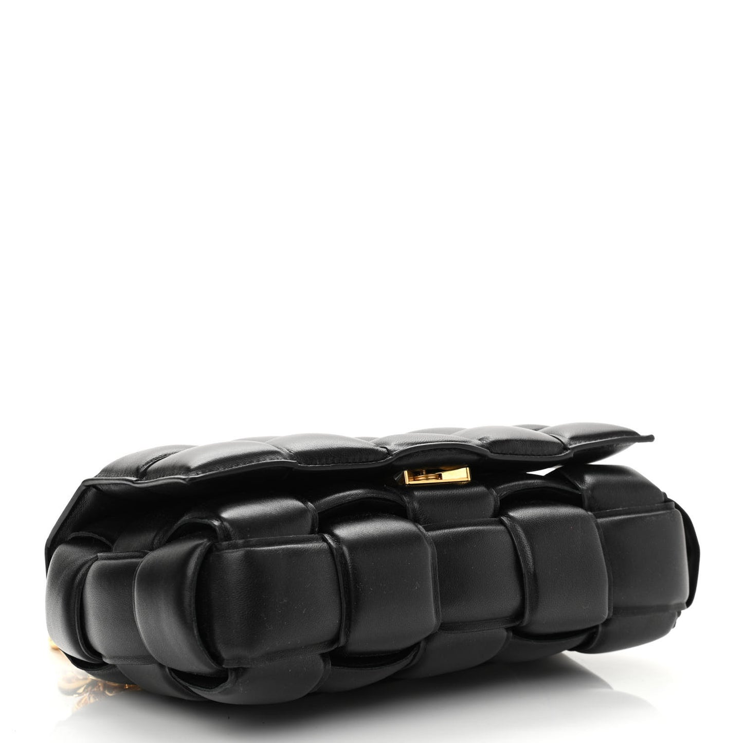 Lambskin Maxi Intreccio Padded Chain Cassette Crossbody Bag Black