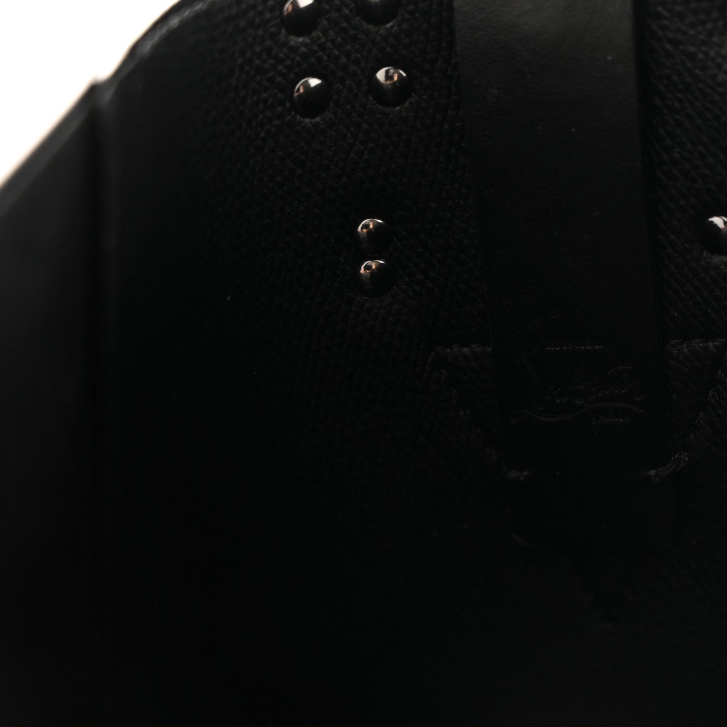 Calfskin Empire Spike Studded Mini Cabachic Bucket Bag Black