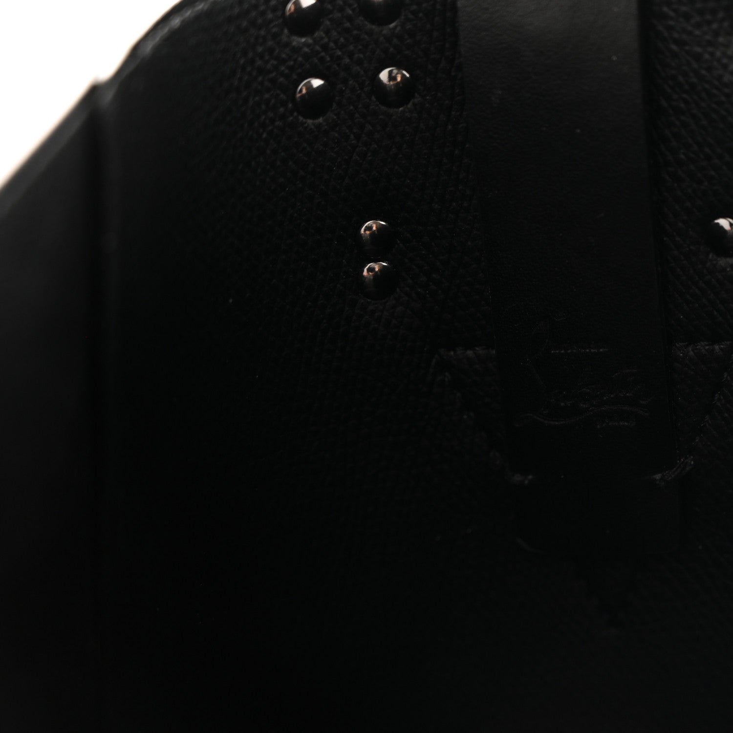 Christian Louboutin Calfskin Empire Spike Studded Mini Cabachic Bucket Bag Black 6 of 13