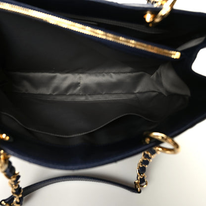 Chanel Caviar Quilted Grand Shopping Tote GST Dark Navy Blue 9 of 12